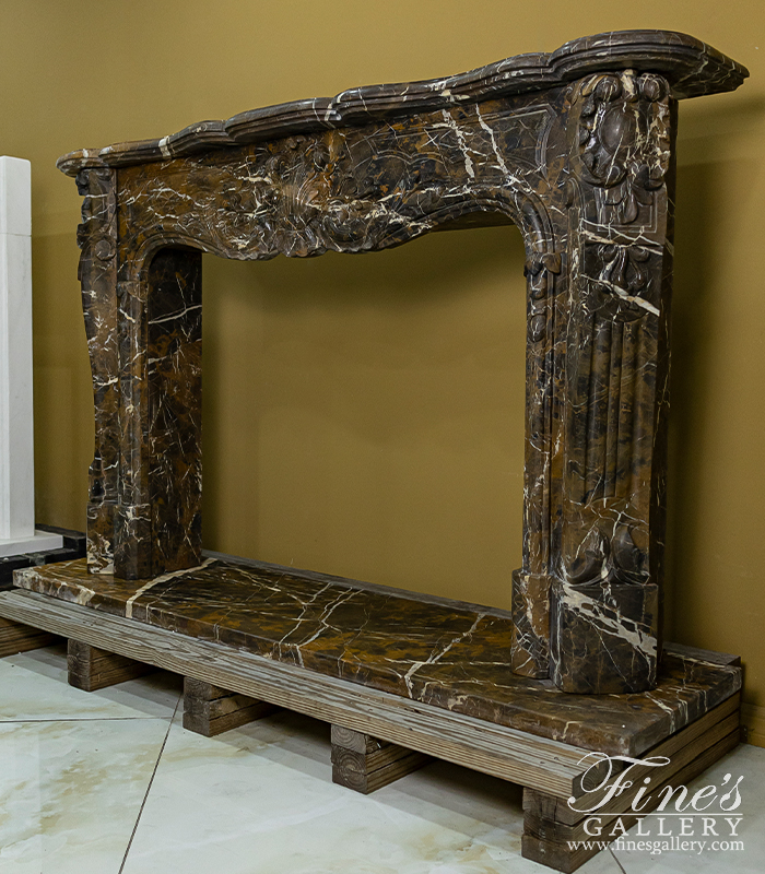 Marble Fireplaces  - Louis XII Mantel In Rare Portoro Marble - MFP-2540